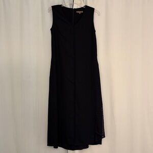 Ellassay Navy Blue Elegant Sleeveless Asymmetrical Chic V-Neck Dress